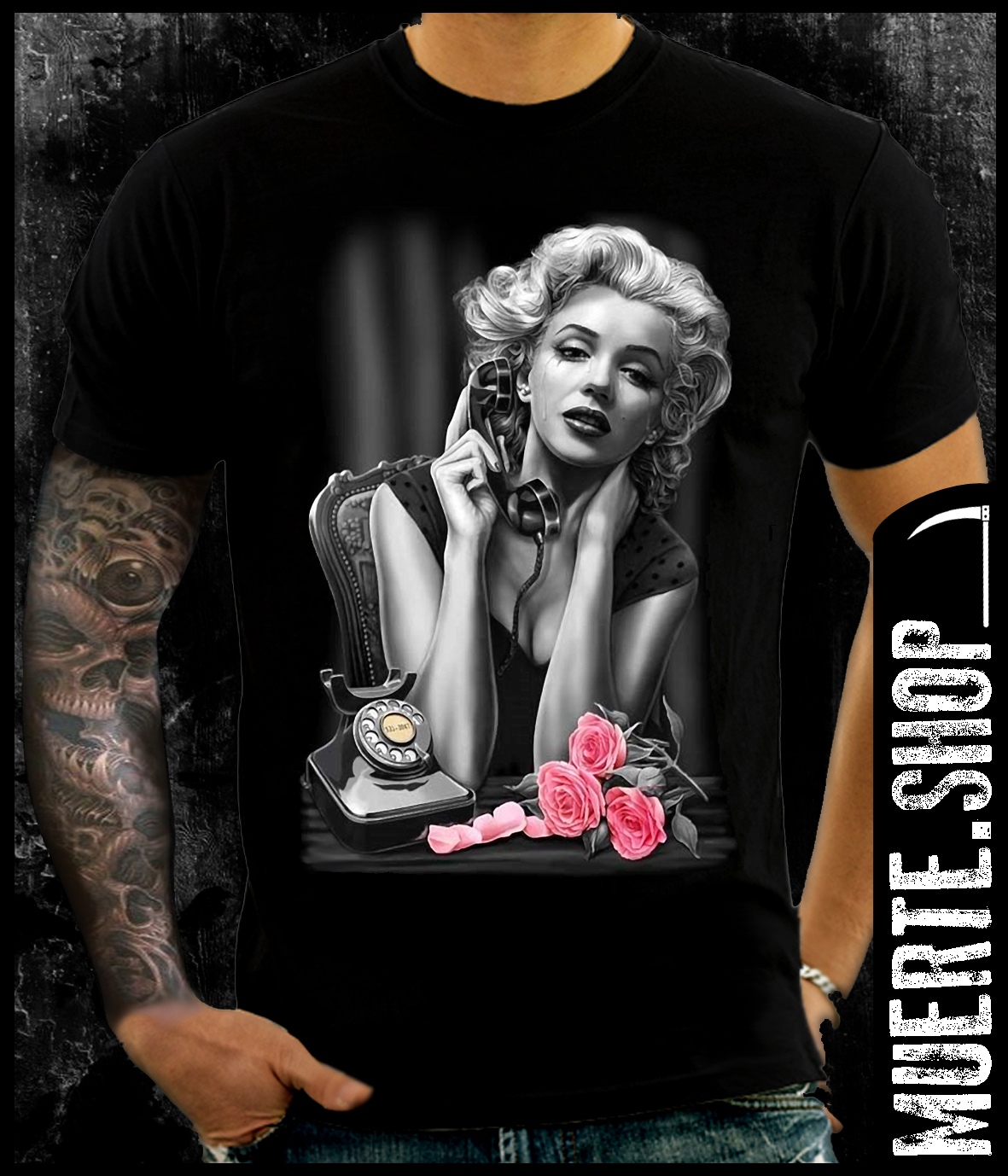 Черна тениска MARYLIN PHONE